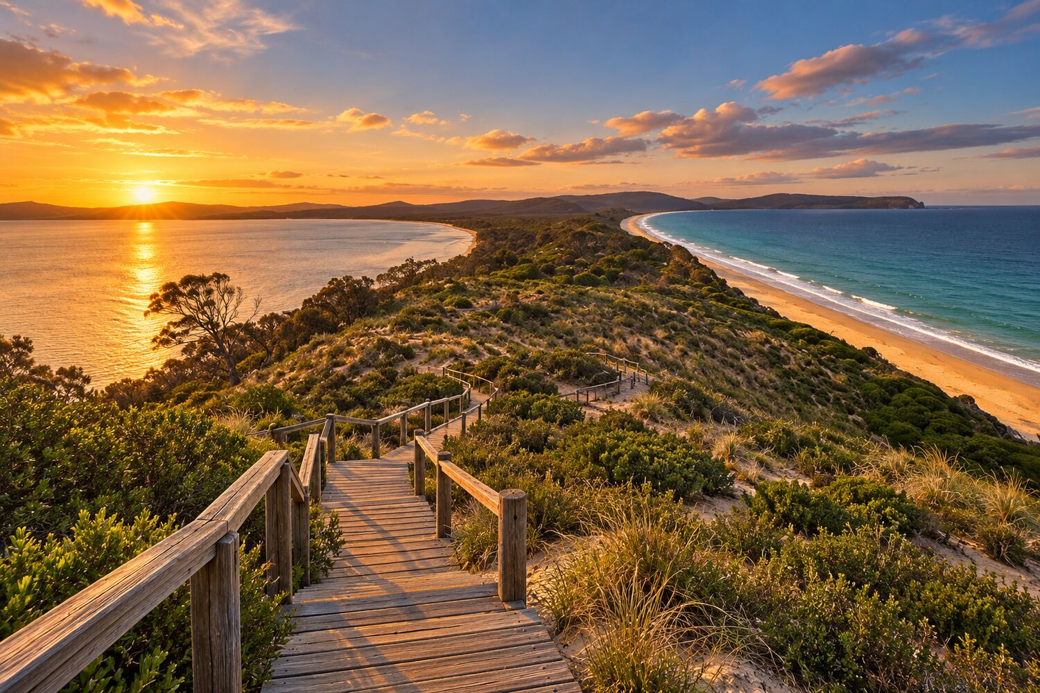 The Neck isthmus on Bruny Island, Tasmania