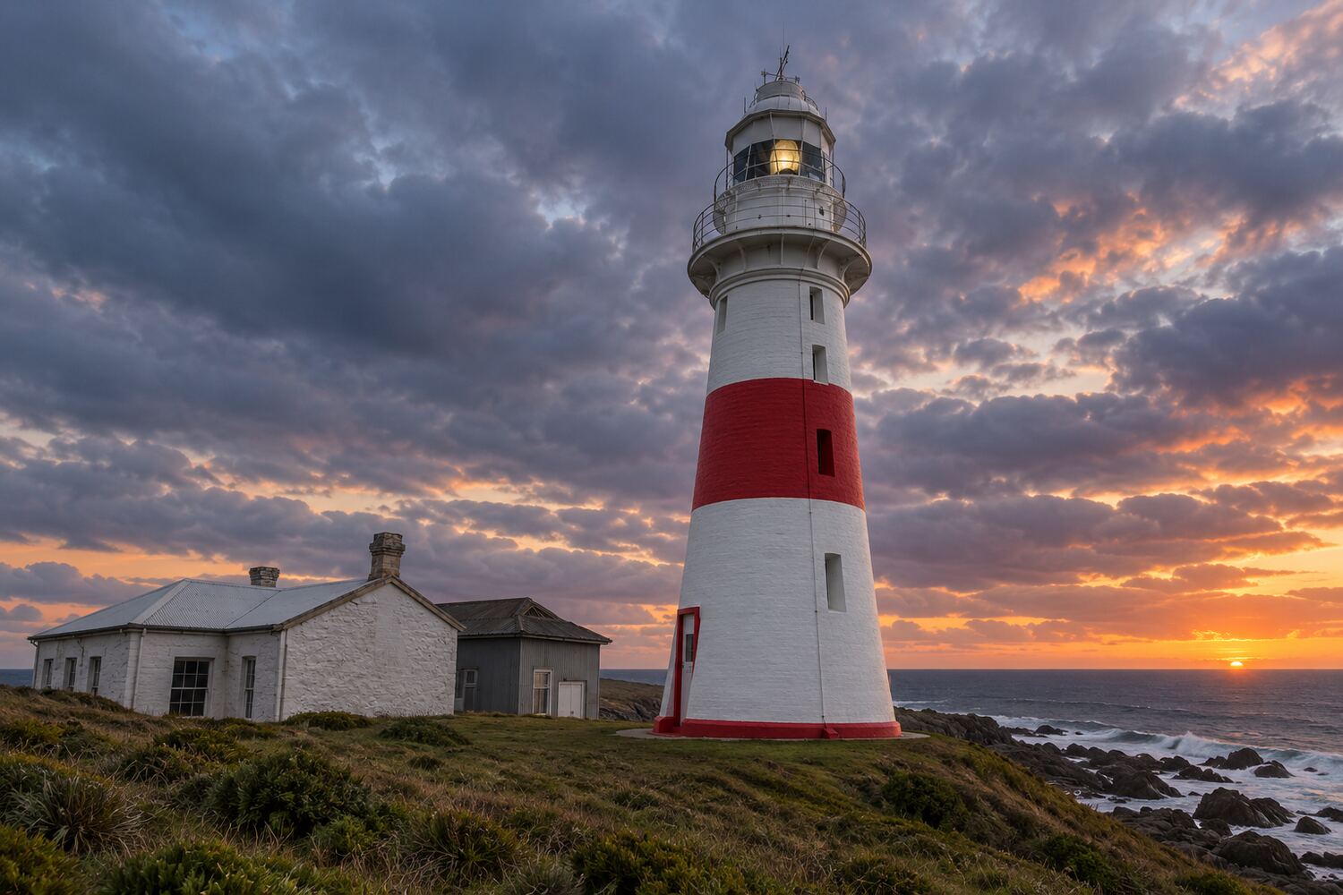 Low Head lighthouse and coast