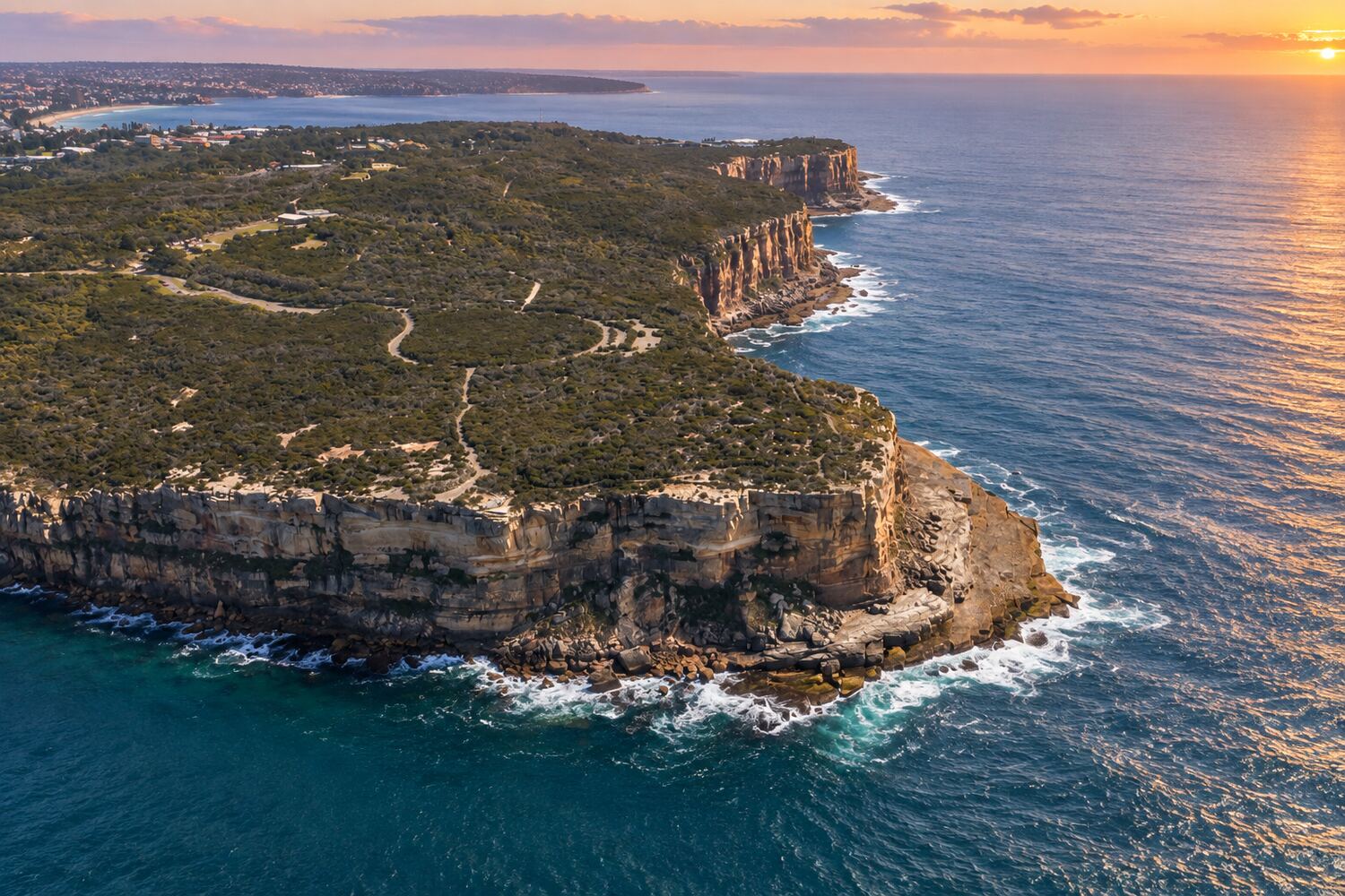 Sandstone cliffs at North Head, Sydney Harbour